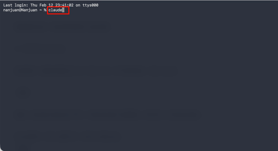 运行 claude 启动